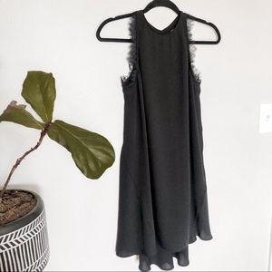 Black lace shift dress